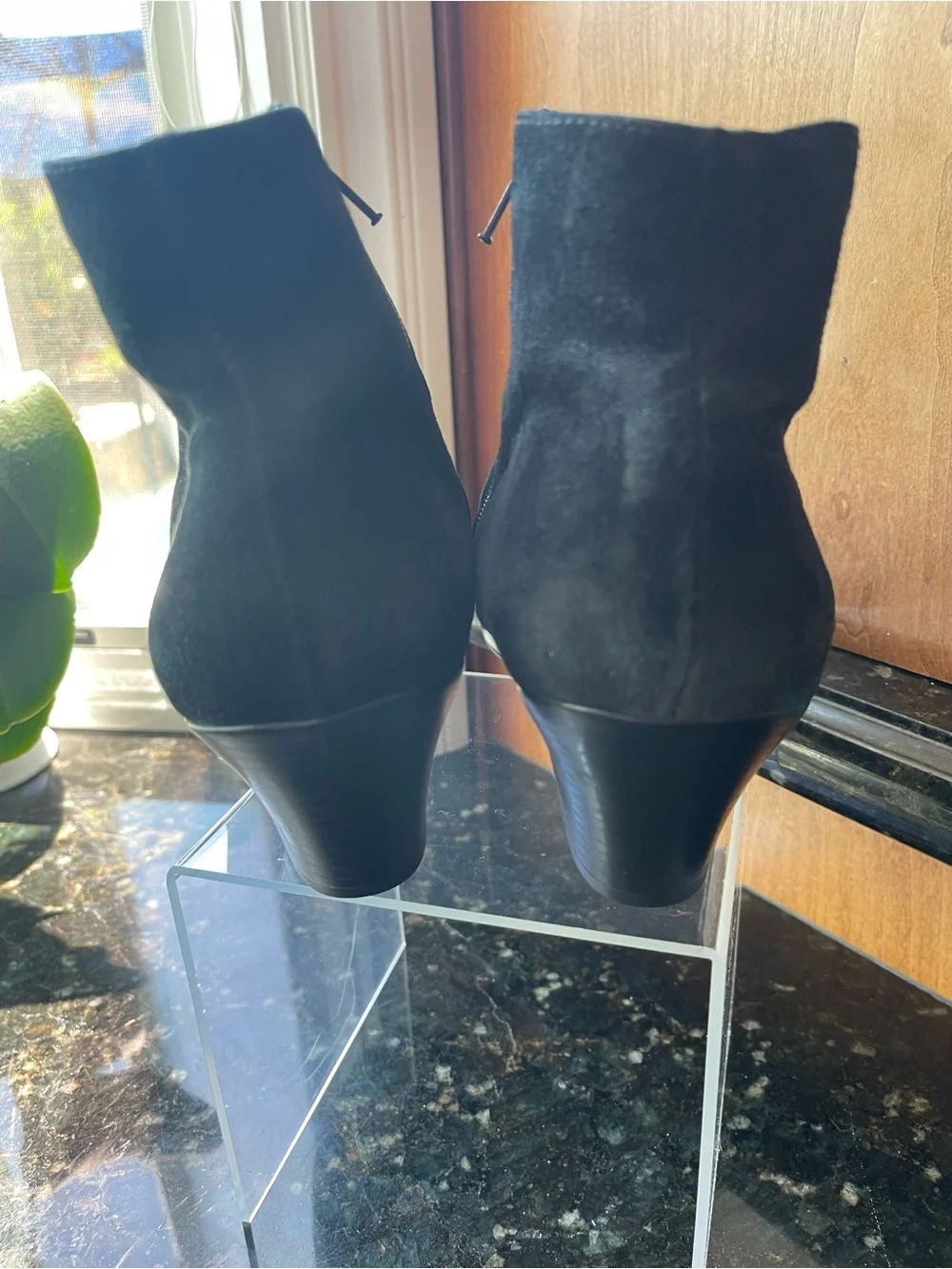 Munro Black Suede Ankle Booties with Side Zip